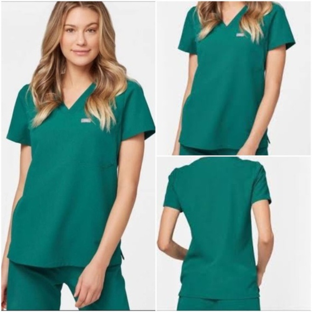 Hunter Green Figs Scrub Top XXS
